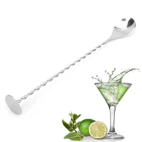 

dhl swizzle stick stainless steel threaded stirrers spoon cocktail wine mixer barware bar party tools