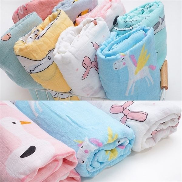 

dropshipping 70mboo 30%cotton muslin diapers super soft blankets newborn swaddle wrap bebe baby bath towel bedding set y201009