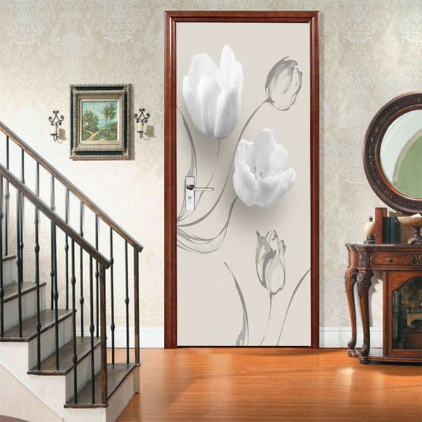 

amj magic set creative environmental protection 3d white door renovation self adhive bedroom wall sticker