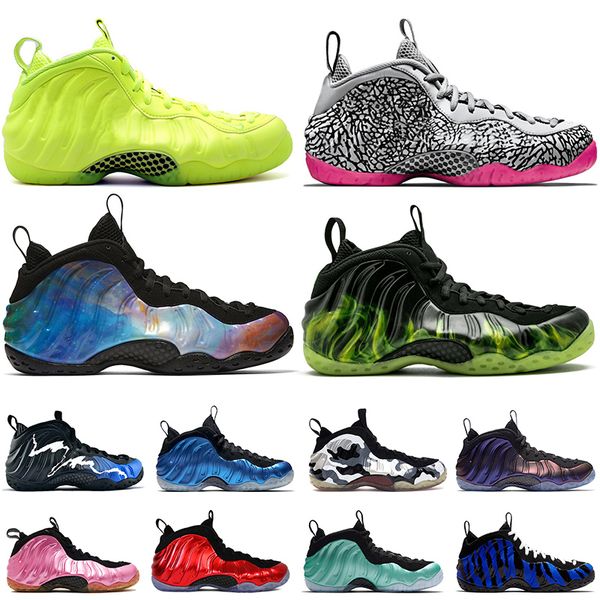 

alternate galaxy olympic black gum white-out mens basketball shoes foams one men sports sneakers air foam posite one pro penny hardaway, White;red