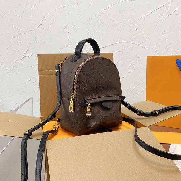 

2022 mini backpack style women shoulder bag old flower fashion letter back pack crossbody bags ajustable detachable straps gold