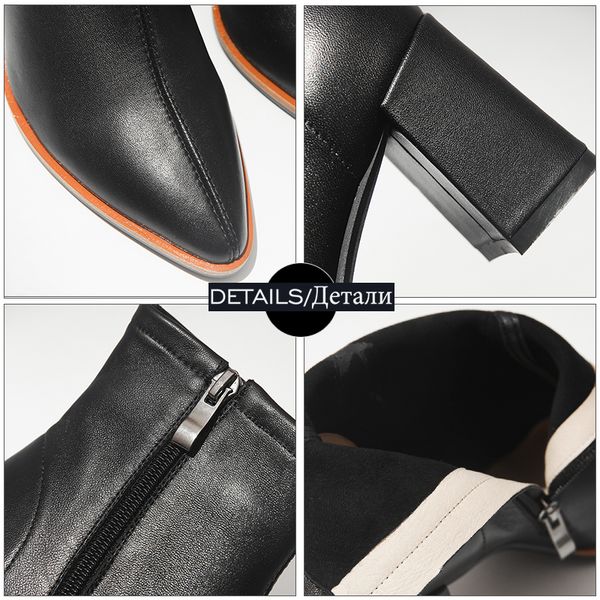 

isnom sheepskin boots women ankle booties pointed toe fashion shoes female zip high heels party shoes ladies spring pink 2020 y200723, Black