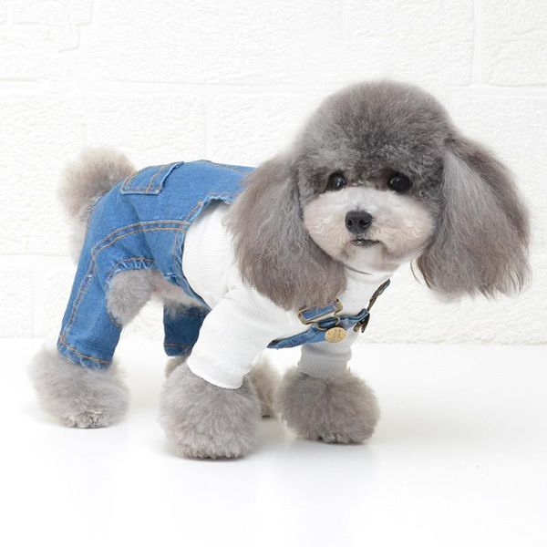 

dog apparel winter overalls romper small costume jumpsuit suit pet clothes puppy clothing denim jeans outfit