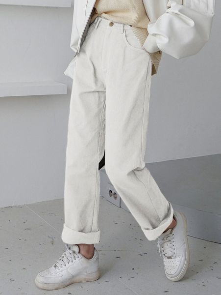 

dazy high waist straight leg pants c4og#, Black;white