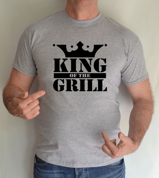 

sport fashion summer straight 100% cotton king of the grill ,bbq,barbecue,fun,t shirt tee shirt