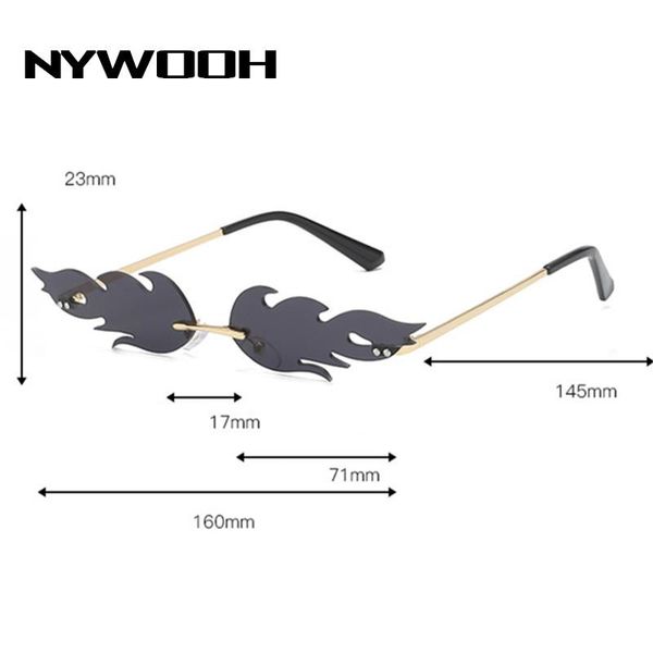 

nywooh vintage flame солнцезащитные очки женщины мужчины rimless огонь вс очки зеркальный объектив партии металла очки малый sunglass uv400