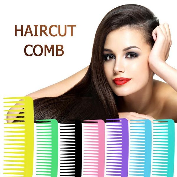 

1pc smooth hair comb portable wide tooth hairdressing comb pro salon flat comb hair brushes hair styli sqcgjy, Silver