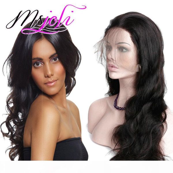 

360 full lace human hair wigs pre plucked with baby hair body wave peruvian remy human hair full lace front wigs for black women, Black;brown