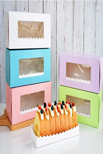 

stobag 10pcs diamond pattern with window paper gift box and tray cake decorating supplies pink blue white event party wedding bbycxa