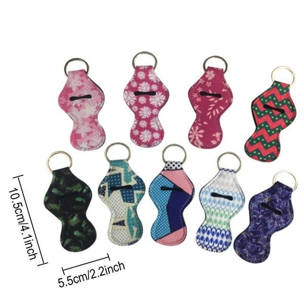 

61 colors pattern neoprene chapstick holder lip balm key chain sleeves dye prints lipstick cover keychains key chain p jllvbx fight2010