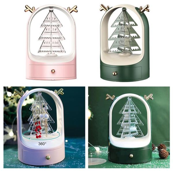 

jewelry pouches, bags necklace earring organizer dresser rotate stand with ring drawer, Pink;blue