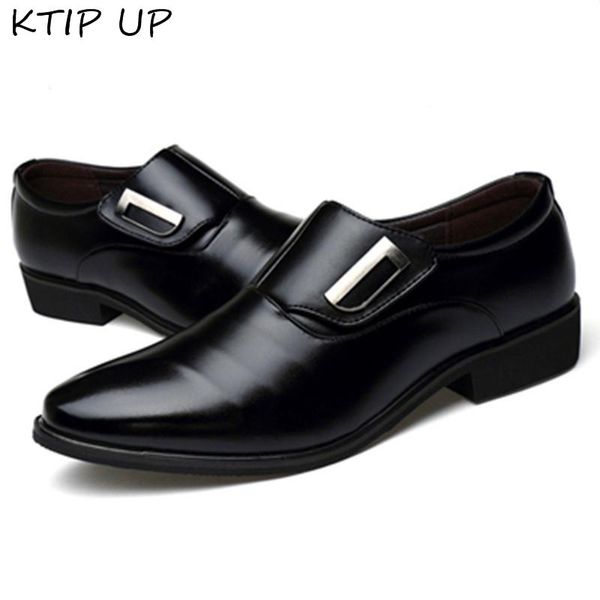 

fashion business dress men shoes 2020 new classic leather men's suits shoes fashion slip on dress men oxfords, Black