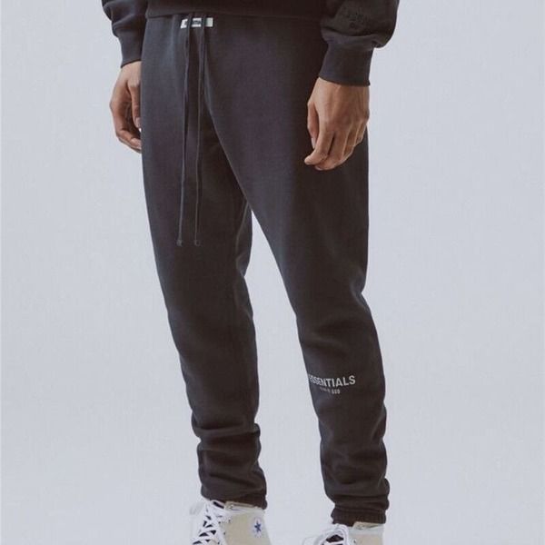 

mens and womens designer fog newessentials double line sweatpants sports casual pants 2020, Black
