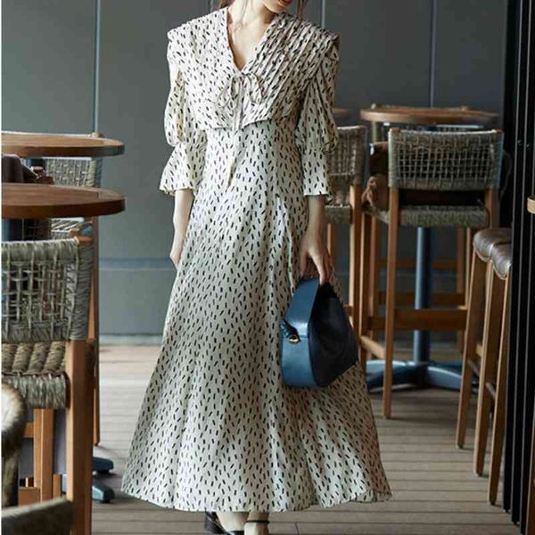 

casual dresses sweet pleated v-neck belt design female robe fall puff sleeve slim a-line vestidos japan style elegant ol ui89, Black;gray