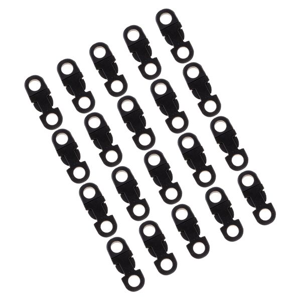 

20 pieces resin pom side release safety press buckles adjusting clips black