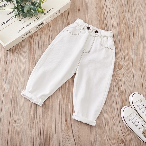 

baby boy girl jean pants white blue infant toddler children jeans denim trousers long baby boys girls loose pant clothes 1- lj201203