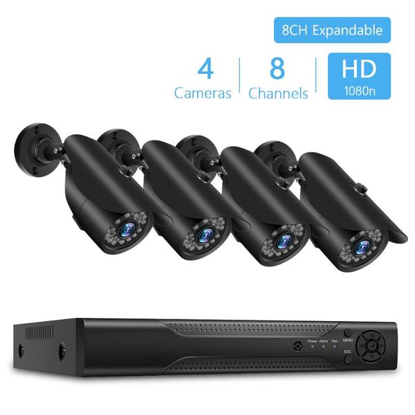 

4ch / 8ch cctv system 2pcs/4pcs 1080p outdoor weatherproof security camera dvr kit day/night home video surveillance system