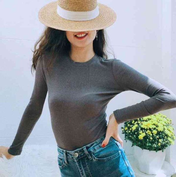 

Women's T-Shirt and Fashionable casual women's long sleeve t shirts, sexy slim design, pure cotton comfortable close-fitting, show, White