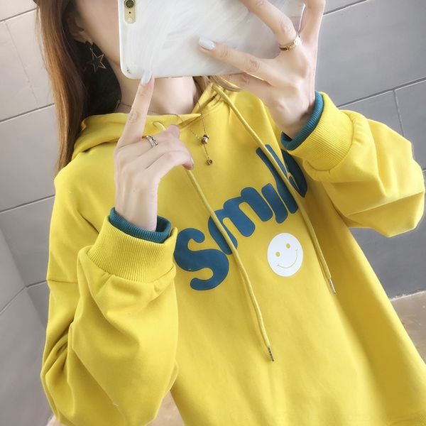 

moruc 2020 autumn new sleeve for korean style loose fashion ins thin student long letter sweater sweaterhooded sweater printing women dpp6c, Black