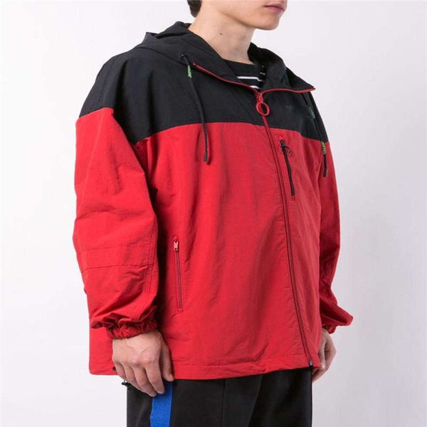 

autumn new couple jacket street style fashion foldable red and black stitching hooded jacket windproof and waterproof m-2xl, Black;brown