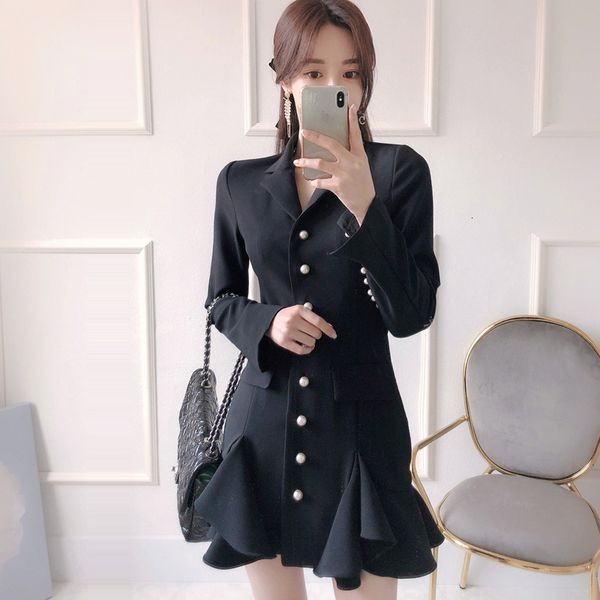 

new woman 2021 spring elegant blazer solid long sleeve short office lady workwear vestidos 29dv, Black;gray