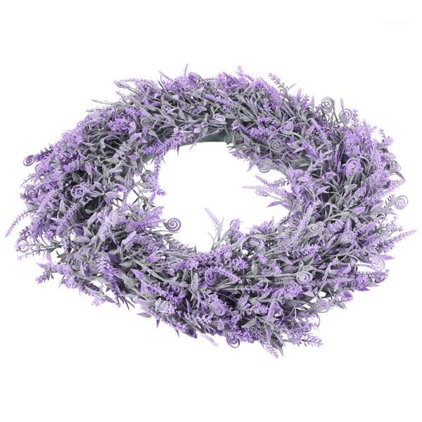 

1 pc artificial lavender wreath door wall hanging wreath home store decor1