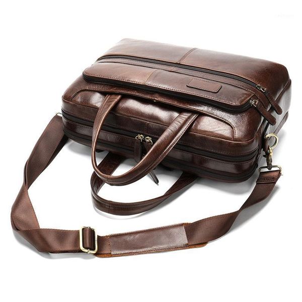 

genuine leather briefcase men large capacity bag for man lapbag messenger bags male crossbody shoulder mens leather1