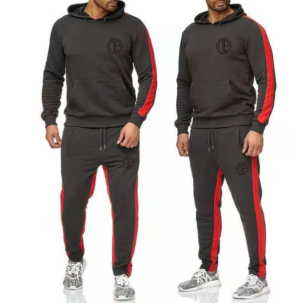 

20ss, sportswear spring and autumn models, men's sportswear, two-piece hoodie, suitable for men's jogging, track suit suits, desig, Gray