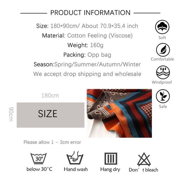 

new design brand women scarf fashion print cotton spring winter warm scarves hijabs lady pashmina foulard bandana plaid y201007, Blue;gray