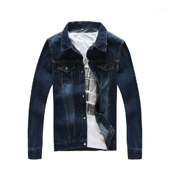 

men casual denim jacket cotton jeans jacket outwear turn-down collar slim jaqueta jeans masculina men coat1, Black;brown
