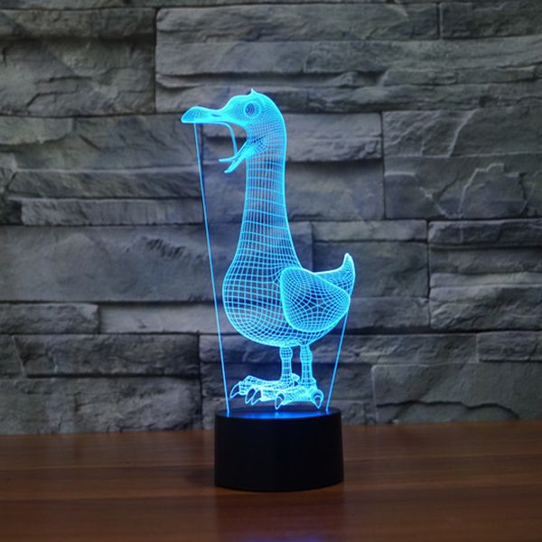 

2021 new animal bird 3d night 7 color changing touch button usb led lamp bxbh