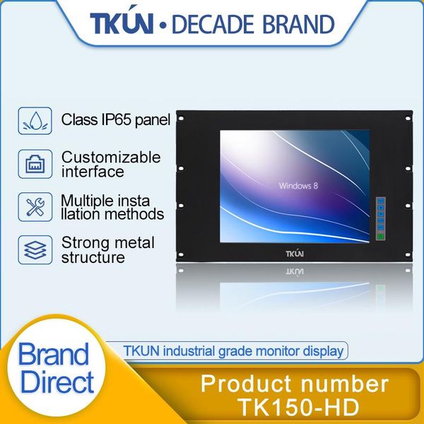 

tkun 15-inch standard rack-mounted outdoor high-definition industrial monitor, full hd security portable display,tk150-hd