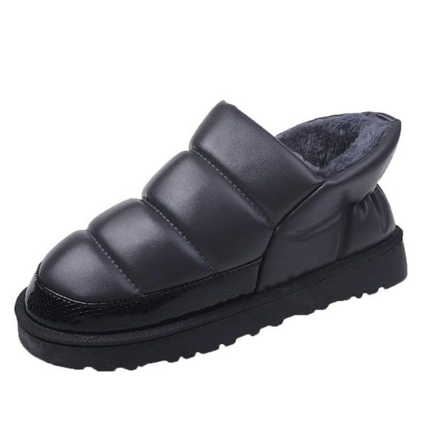 

lapolaka 2020 warm plush waterproof cotton shoes women's boots thick bottom non-slip warm couple's winter boots, Black