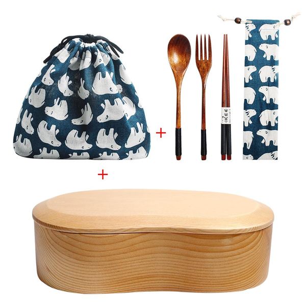 

деревянный обед box set student bento boxes kit экология японского контейнер еды кухни посуда для суши корпус с отсеком jlldzx