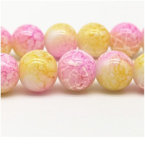 

wholesale 4/6/8/10mm pull white silk glass beads loose spacer beads painted charm for jewellery making diy bracelet&neck qylwmr