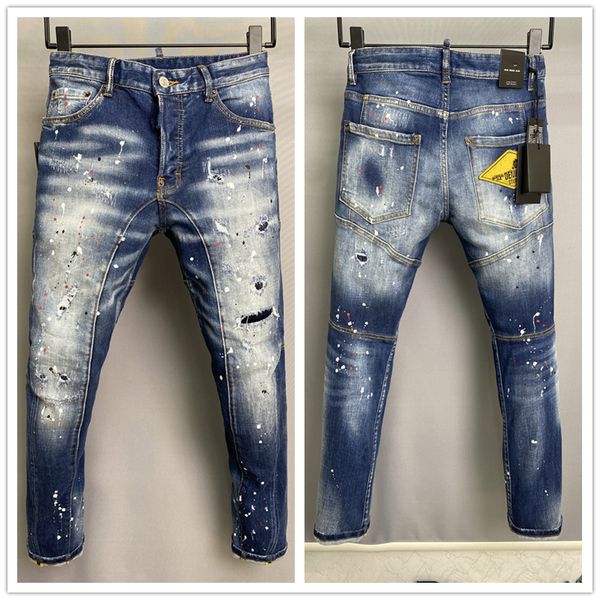 

mens jeans snake skin print camoflague original slim hip hop rock jean pants men skinny jeans streetwear 44-54, Blue