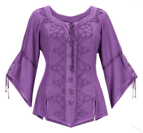 

wepbel split tie slim fit shirt women vintage blouse casual solid color square collar batwing sleeve plus size1, White