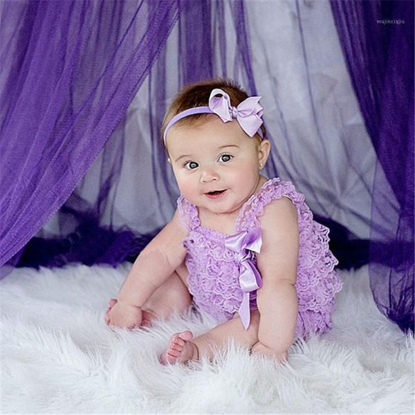 

jumpsuits baby romper lace petti with shoulder strap and satin bow for toddler born girl clothing1, Blue