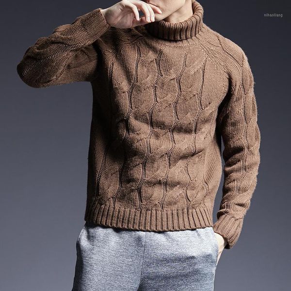 

men's sweaters turtleneck men floral spliced solid color slim full sleeve casual knitted male autumn winter1, White;black