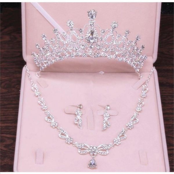 

люкс корона три кусок платье головной убор 2019 новый корейский атмосфера супер фея принцесса свадебные аксессуары сумки, Silver