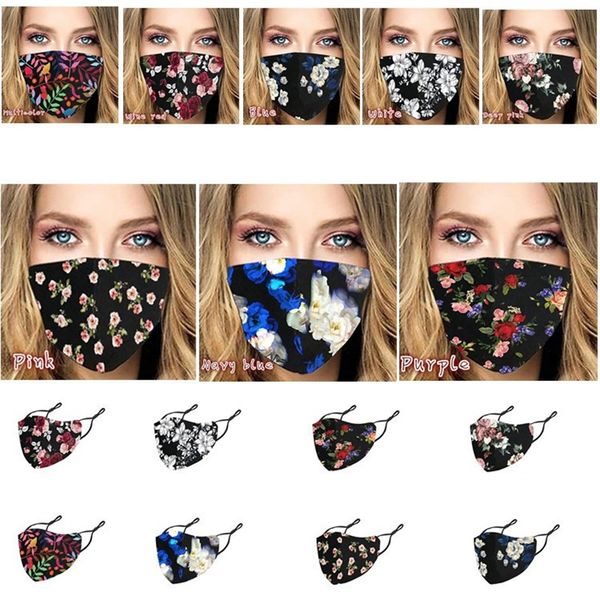 

multi color face mask washable leaf repeat utilize dustproof printing life rose women man breathable protective mouth masks 4 9fr k2