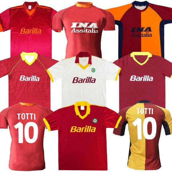 

00 01 2002 roma ретро футбол джерси 00 01 02 89 90 totti batistuta candela montella classic classic maglia da calcio, Black;yellow
