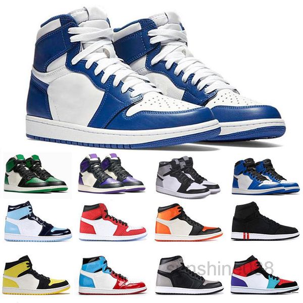 

new basketballs shoes jumpman 1 1s og high pine green black court purple royal bred toe nc obsidian unc game basketballs sneakers dcv3