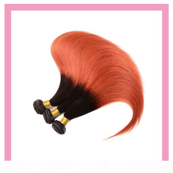 

1b 350 two tones color straight 100% human hair extensions peruvian 10-28inch double wefts straight 1b 350 ombre color, Black