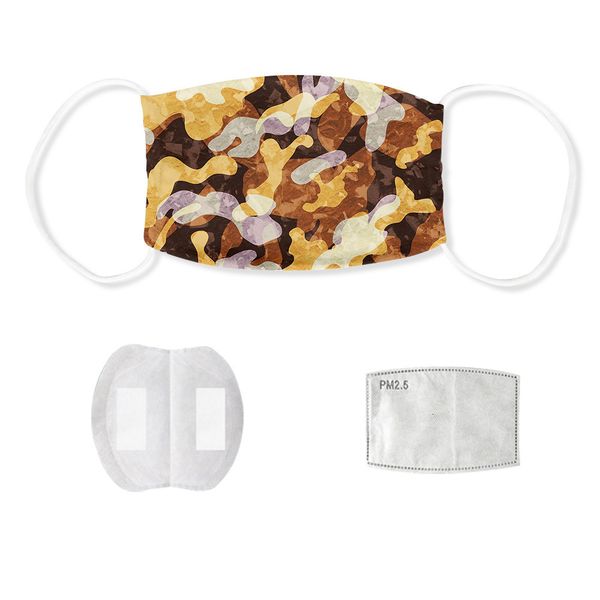 

washable elastic camouflage mouth masks camo print designer earloop respirator dust filtrition face mask for man and wom