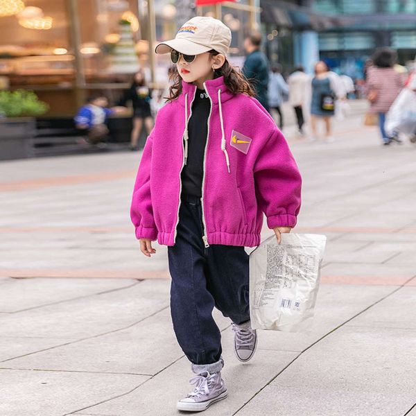 

et mycos girls' 2020 new fashion fce children's wtern sle thickened cardigan, Black