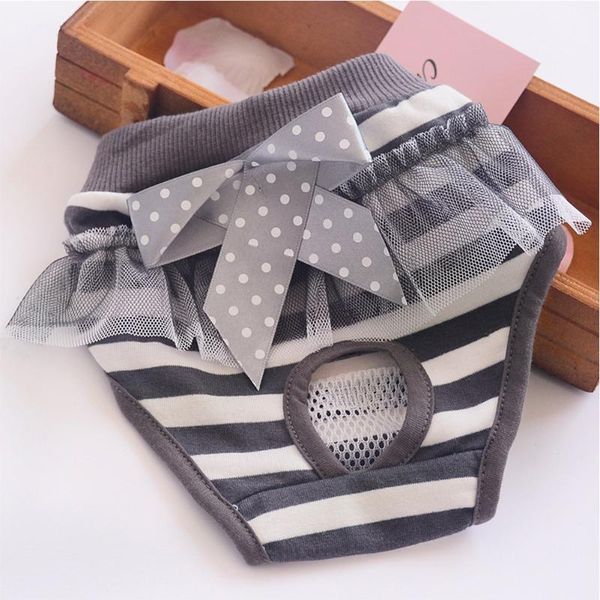 

dog apparel puppy diaper washable accessories princess style lace bowknot sanitary underwear breathable pet pants physiological elastic1