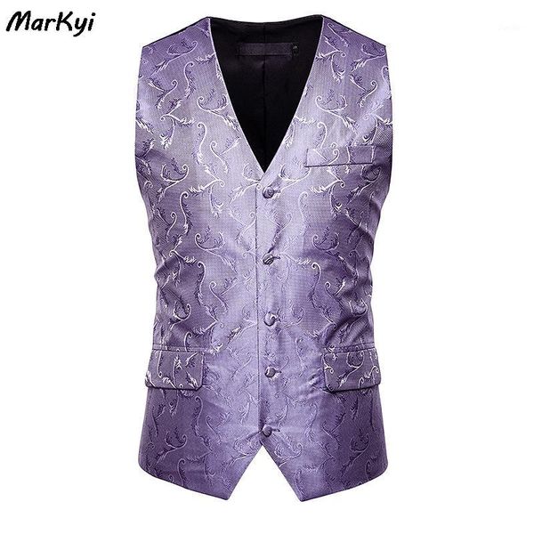 

markyi 2019 new embroidery waistcoats for men suited good quality pocket men slim fit vest1, Black;white