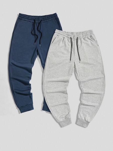 

romwe guys 2pcs drawstring sweatpants 72nb#, Black
