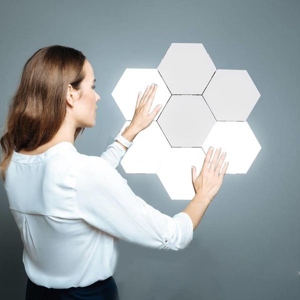 

nordic wall lamp wall lamps lights for home living room bedroom light diy touch switch quantum lamp led hexagonal lamps modular 1020